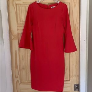 Calvin Klein Bell Sleeve Sheath Dress